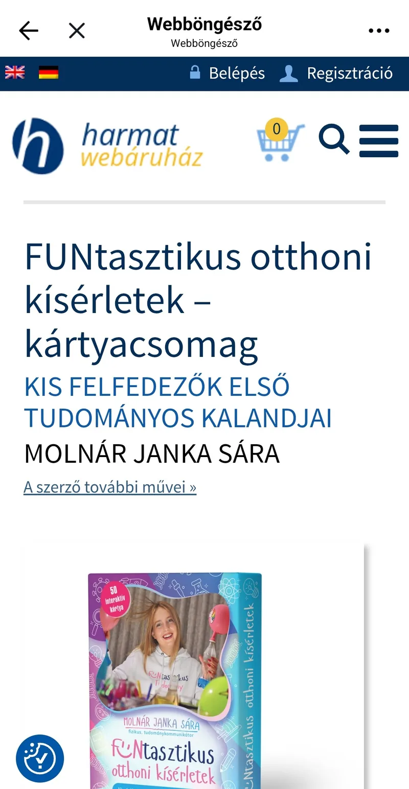 A Harmat Kiadó terméklapja