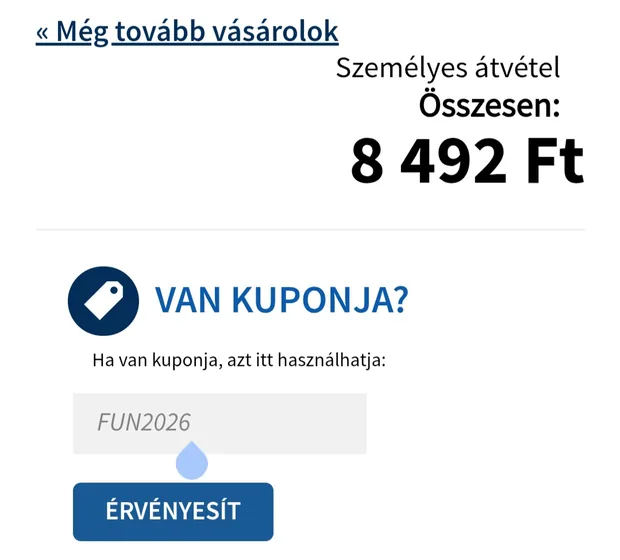FUN2026 kód beírása